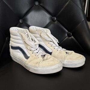 White and Black High-Top Vans